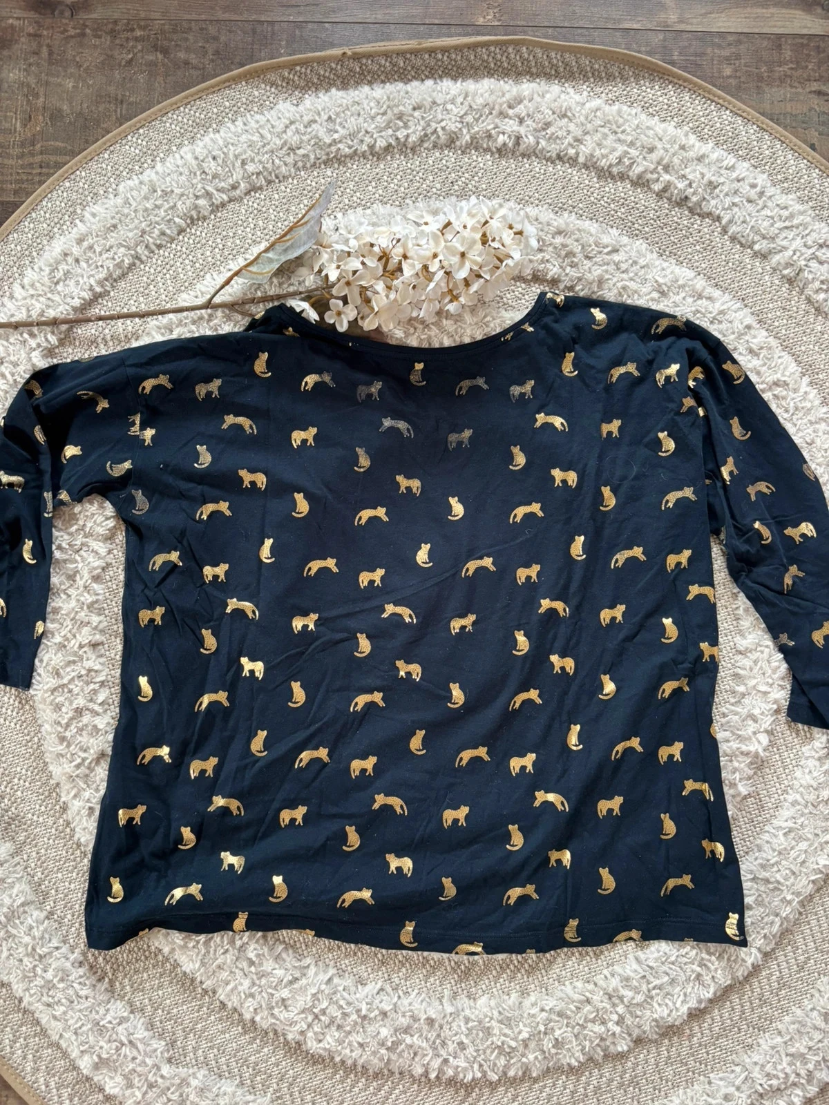 Golden feline print Des Petits Hauts t-shirt – Size 1 (36/S) – photo 10